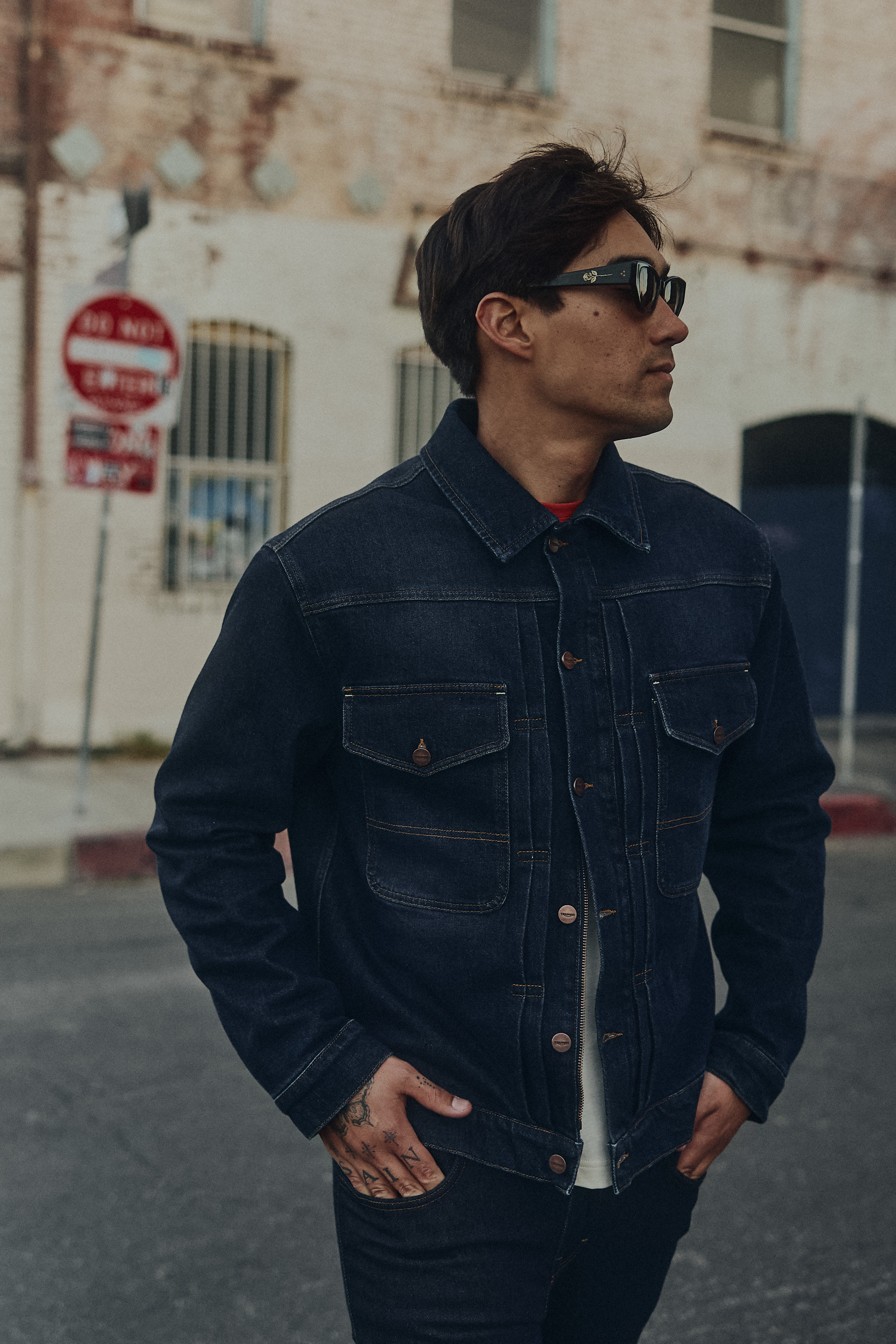Jax Denim Riding Jacket in Indigo | Motorcycle Clothing